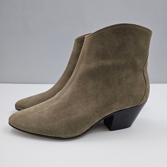 NEW Isabel Marant Dacken Classic Ankle Bootie Womens EU 39 Taupe Suede Western - Picture 1 of 15